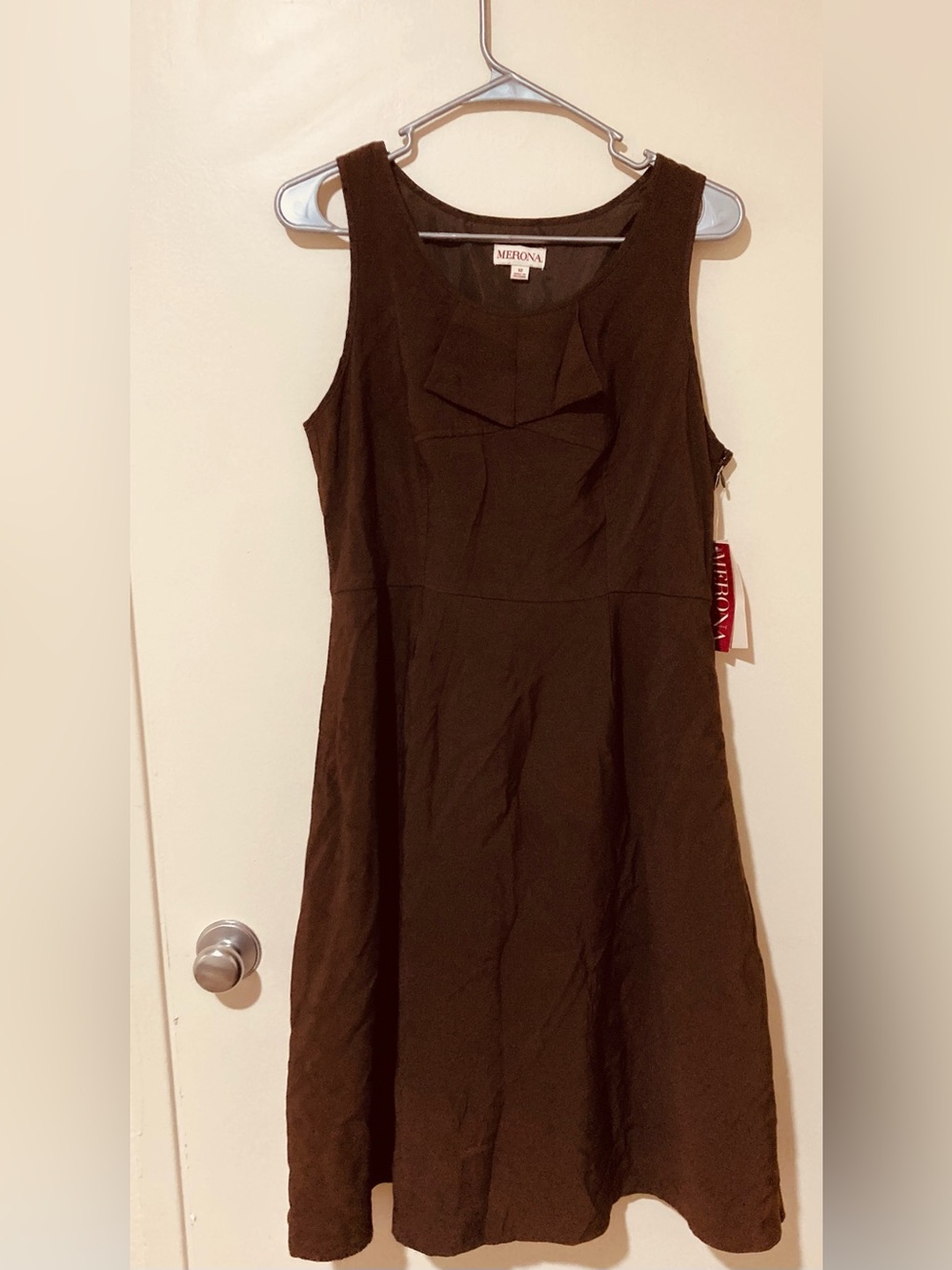 NWT Merona Size 12 Brown Sleeveless A-Line Dress